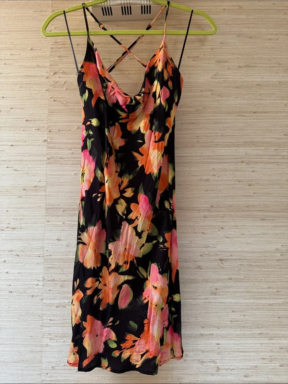 H&M - Floral Slip Dress with Pink & Orange Blooms - Picture 2 of 3